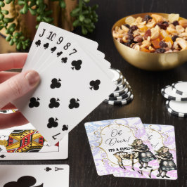 Grijze Damast Paarse Alice Oh Hertje Baby Meisje Pokerkaarten