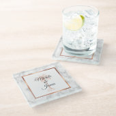 Grijze de houtskool nam het Gouden Marmeren Glazen Onderzetter (Schuin)