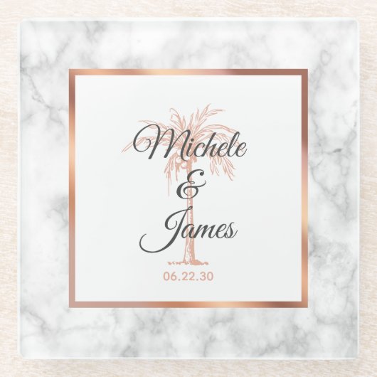 Grijze de houtskool nam het Gouden Marmeren Glazen Onderzetter (Voorkant)