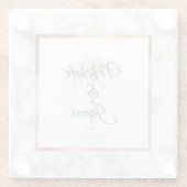 Grijze de houtskool nam het Gouden Marmeren Glazen Onderzetter (Achterkant)