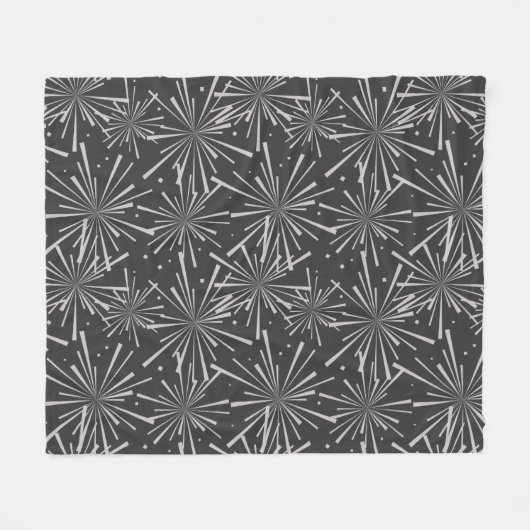 Grijze de Houtskool van Starburst en Taupe Fleece Deken (Voorkant (Horizontaal))