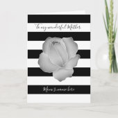 Grijze de moederdag nam en zwart-witte strepen toe kaart (Voorkant)