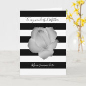 Grijze de moederdag nam en zwart-witte strepen toe kaart (Gele Bloem)