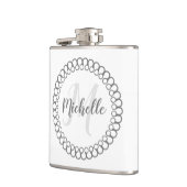 Grijze decoratieve cirkelkolf heupfles (Links)