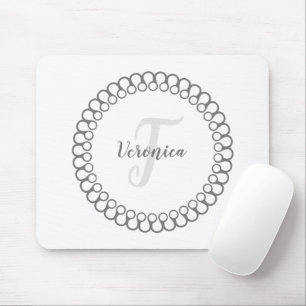 Grijze decoratieve cirkelmonogram Muismat