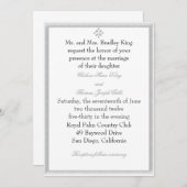 Grijze decoratieve grens bruiloft uitnodiging (Voorkant / Achterkant)