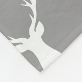 Grijze deer Silhouette Fleece deken (Hoek)