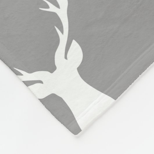 Grijze deer Silhouette Fleece deken (Hoek)