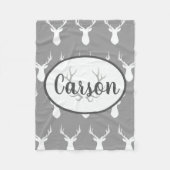 Grijze deer Silhouette Fleece deken (Voorkant)