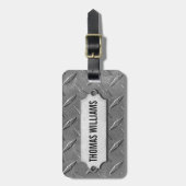 Grijze diamantbeplating met afgeschuind label bagagelabel (Voorkant verticaal)