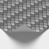 Grijze diamantcheques Verpakkingspapier Cadeaupapier (Hoek)