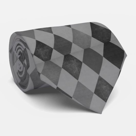 Grijze diamanten stropdas (Opgerold)