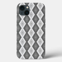 Grijze diamantpatroon Hoesje-Mate iPhone ca