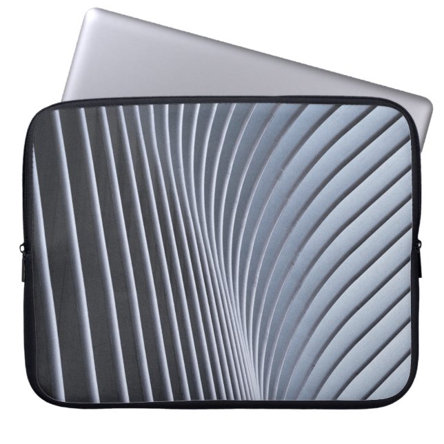 Grijze digitale achtergrond laptop sleeve (Voorkant)