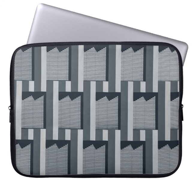 Grijze digitale achtergrond laptop sleeve (Voorkant)