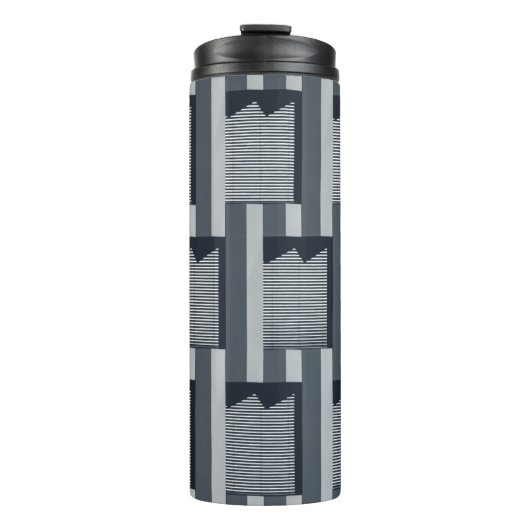 Grijze digitale achtergrond thermosbeker (Voorkant)