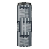 Grijze digitale achtergrond thermosbeker (Achterkant)