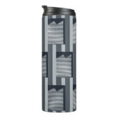 Grijze digitale achtergrond thermosbeker (Geroteerd rechts)