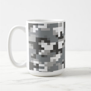 Grijze Digitale Camouflage Drank Reizen Koffiemok
