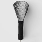 Grijze disco spiegels en sparken golfheadcover (Voorkant)