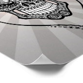 Grijze DJ Suikerschedel met licht Poster (Hoek)