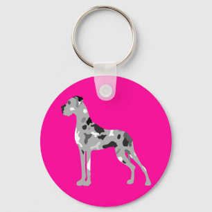 Grijze Doggensilhouet Sleutelhanger
