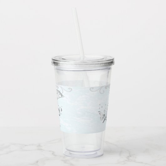 Grijze dolfijn Aangepast Acryltumbler Acryl Drinkbeker (Links)