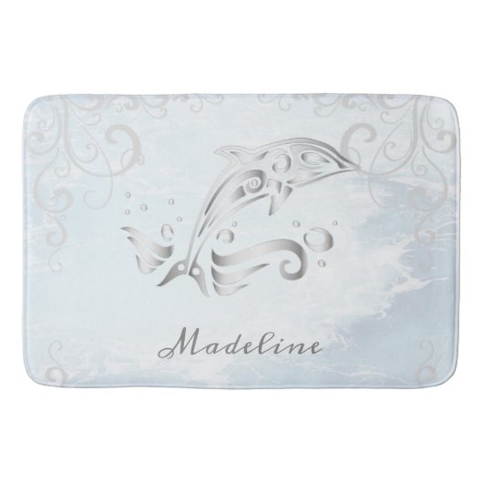 Grijze dolfijn op maat gesneden bath Mat (Voorkant)