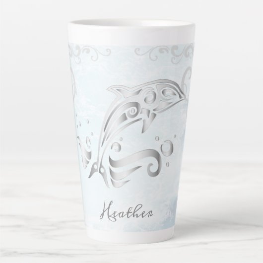 Grijze dolfijn persoonlijke latte Mok (Voorkant)