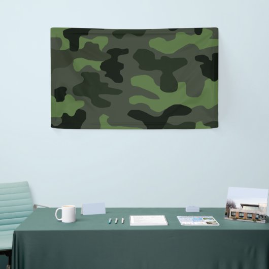 Grijze, donkergroene camouflage nr. 14, mok voor g spandoek (Beurs)