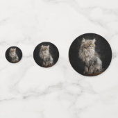 Grijze donzige kat confetti (Achterkanten)