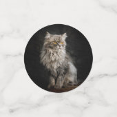 Grijze donzige kat confetti (Kleine voorkant)