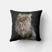 Grijze donzige kat kussen (Achterkant)