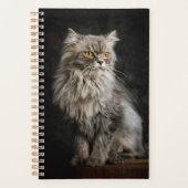 Grijze donzige kat planner (Voorkant)
