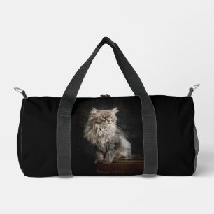 Grijze donzige kat plunjezak