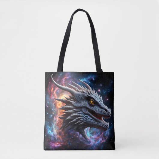 Grijze draak in de sterren tote bag (Voorkant)