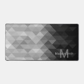 Grijze driehoek geometrie vierkant patroon Monogra Bureaumat (Voorkant)