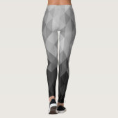 Grijze driehoek geometrische vierkanten ombre patr leggings (Achterkant)