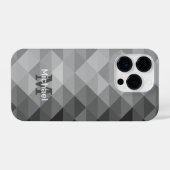 Grijze driehoek geometrische vierkantspatroon Mono iPhone Hoesje (Achterkant horizontaal)
