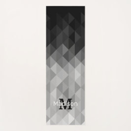 Grijze driehoek geometrische vierkantspatroon Mono Yogamat