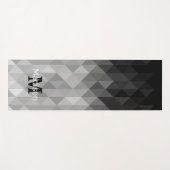 Grijze driehoek geometrische vierkantspatroon Mono Yogamat (Voorkant (horizontaal))