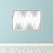 Grijze driehoeken canvas afdruk (Insitu (Houten vloer))