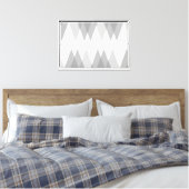Grijze driehoeken canvas afdruk (Insitu (Slaapkamer))
