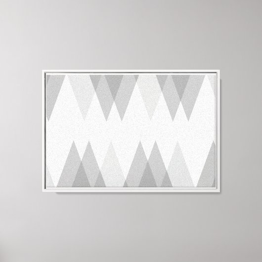 Grijze driehoeken canvas afdruk (Voorkant)