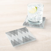 Grijze driehoeken glazen onderzetter (Schuin)