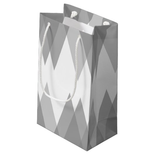 Grijze driehoeken klein cadeauzakje (Achterkant Gekanteld)
