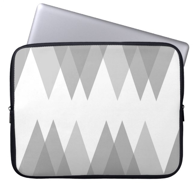 Grijze driehoeken laptop sleeve (Voorkant)
