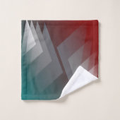 Grijze driehoeken op blauwgroen Bourgogne Bad Handdoek (Wasdoekje)