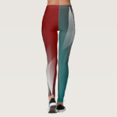 Grijze driehoeken op blauwgroen Bourgogne Leggings (Achterkant)
