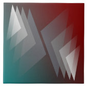 Grijze driehoeken op blauwgroen Bourgogne Tegeltje (Voorkant)